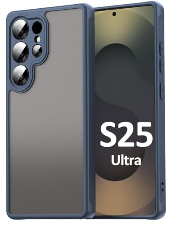 Hülle kompatibel mit Samsung Galaxy S25 Ultra | Matte stoßfeste Handyhülle | Kratzfestes Bumper Case | Blau