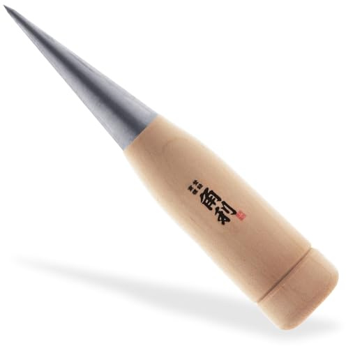KAKURI Socket Awl Tool 4.5 - Tapered Awl for Woodworking, Marking, Scribing, Hole Punching, Sewing, Leather Working, Crafts - Sharp Japanese Stainless Steel Blade - Made in Japan