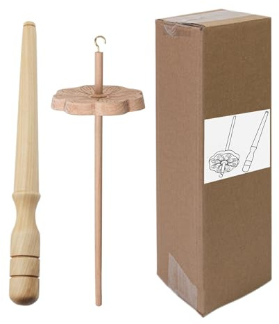 Générique Handspindel aus Holz – Zubehör zum Spinnen von Wolle | Handwerksbedarf, Werkzeug aus Holz zum Umwandeln von Fasern in Garn, ideal zum Stricken von Häkeln, langlebige Ausrüstung für Zuhause