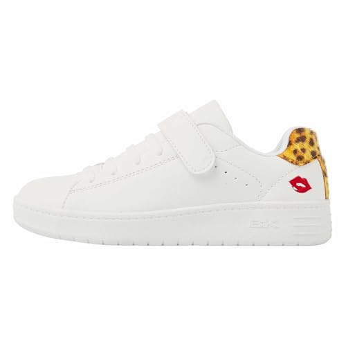 British Knights Mist Sneaker, White Leopard Lips, 11 UK Child