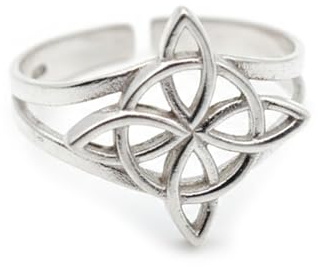 Only faith Hexenknotenring, 925er-Sterlingsilber, keltisches Design, verstellbar, Größe 6 bis 8, Schutzamulett