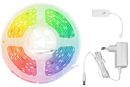 Zigbee RGB Smart LED Band Kit, mit Alexa, Anwendungen und Sprachsteuerung, Musik synchronisiert, für Schränke, Fernseher, Schlafzimmer, Party DIY Dekoration, 5050 RGB, 16,4 Fuß.