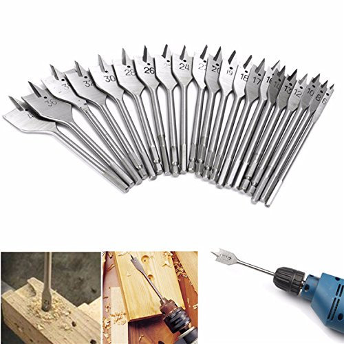 Inovey 6-40mm Flat Spade Wood Drill Bit Hex Shank Woodworking Spade Drill Bit Hole Cutter - 35mm