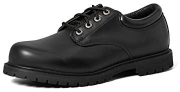 Skechers Men's Cottonwood Elks Oxfords, Black Black Leather Blk, 10.5 UK