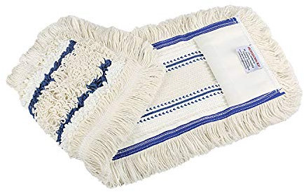 Baumwoll Wischmopp 60 cm mit Mikrofaser Ersatz für Mop Klapphalter - Wischmoppbezug , für Versiegelung Reinigung von Bodenbeläge wie Laminat, Dielen, Fliesen, Feudel, Bodenwischer Mop Ersatzbezug (1)