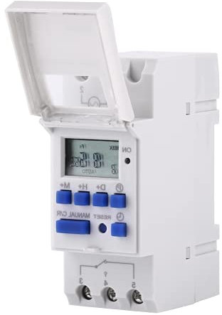 Interrupteur de Temps Électronique Programmable avec Affichage LCD et Rétro-éclairage, Préréglages Hebdomadaires, 16 Marches/16 Arrêts
