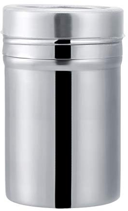 Haofy Mezclador de polvo de acero inoxidable de 1 pieza, tarro de sal y pimienta reutilizable para especias, recipiente para botella de condimentos de cocina, taza de almacenamiento (L)