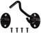 Hook and Eye Latch 3 Inches 75mm 201 Steel Door Lock Gate Latch Locks with Screws for Barn Door Garden Yard Gate Cabinet Window Pet House Black (1 Pack)