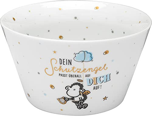 Sheepworld Schale mit Motiv Engel | Porzellan, 60 cl, Frühstücksschale mit Spruch | Geschenk Schutzengel, Glücksbringer | 47233