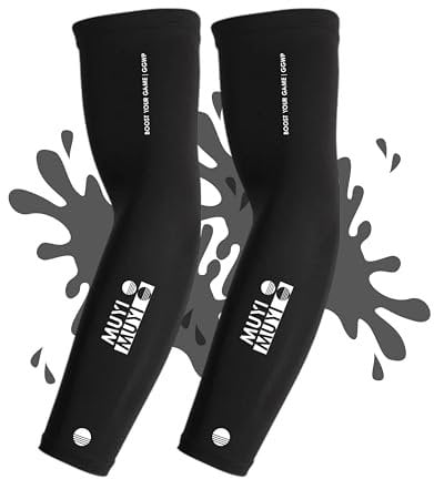 MUYI ® Gaming Sleeve - Arm Sleeves/Stulpen - Herren/Damen - Für Handball, Volleyball, Basketball, Rennrad - Sport Ärmel - Esport Zubehör - Compression Armlinge - Schwarz Paar/L