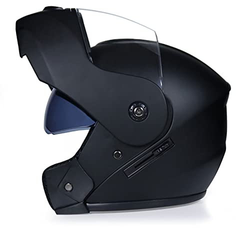 Helme Modularer Unisex Motorradhelm mit Sonnenblende, Vollvisierhelm, Doppel Sonnenblende, Klapphelm für Herren, überdachter Offroad Helm, DOT/ECE-zertifizierung,#1,S