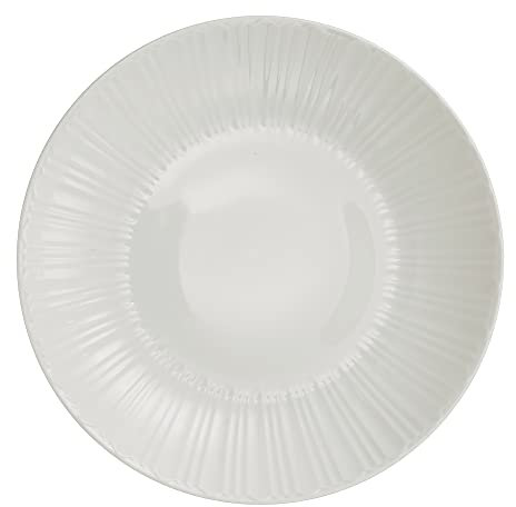 AMBITION Suppenteller weiß Porzellan Pastateller 21,5 cm klassisch rund elegante Verzierungen Spülmaschine Mikrowelle Perla Kollektion