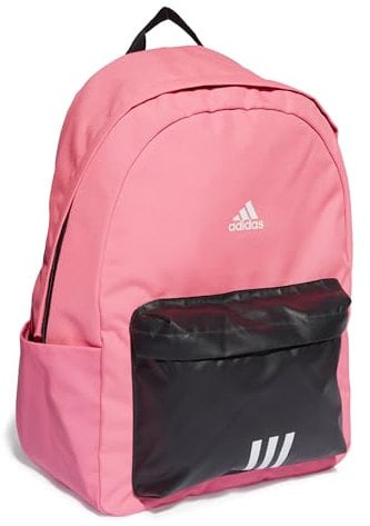 adidas Unisex Classic Badge of Sport 3-Stripes Backpack, Lucid Pink/Carbon/White, One size