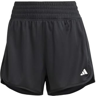 adidas Donna Pacer Essentials Knit High-Rise Shorts, Black, XL Long