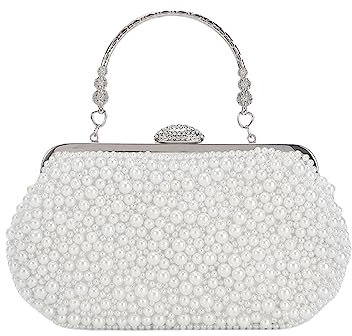 LUI SUI Bolsos de perlas femeninas bolsos de novia retro bolsos de noche de perlas para fiestas de cócteles de bodas