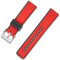 Crafter Blue UL03 Ersatz-Uhrenarmband aus Gummi mit geradem Ende, FKM, für alle 22 mm breiten Bandanstoßuhren, Racing Red