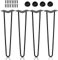 Jopassy 4er Set Haarnadel Tischbein Hairpin Legs, DIY Tischbeine mit Bodenschoner und Schrauben, Schwarz Haarnadelbeine aus Stahl 40cm 2-Stange Möbelfüße für Stühle, Schrank und Sofa