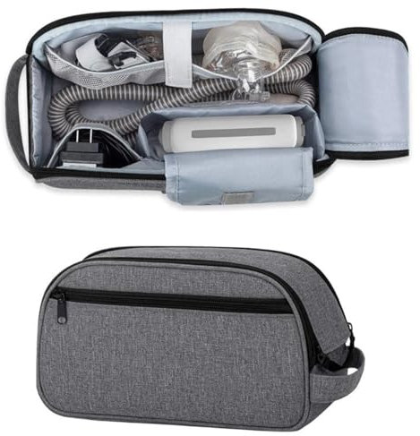 condinggen CPAP-Tasche, Reisetragetasche für CPAP-Gerät und Zubehör, extra große doppellagige Reisekabel-Organizer-Tasche, Aufbewahrungstasche für Beatmungsgeräte mit Griff und Fächern