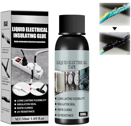 KUIRUNRX® Isolierender Hochtemperaturkleber, schwarzer flüssiger Isolierkleber, wasserdichtes, schnell trocknendes Klebeband, flüssige isolierende Gummibeschichtung, Kabelreparaturpaste (50ml) (b)