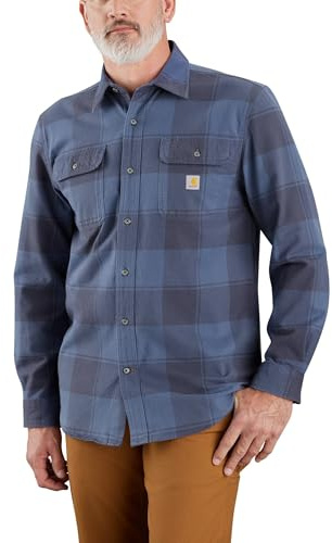Carhartt Herren Langärmeliges Karomuster aus Schwerem Flanell mit Lockerer Passform Hemd