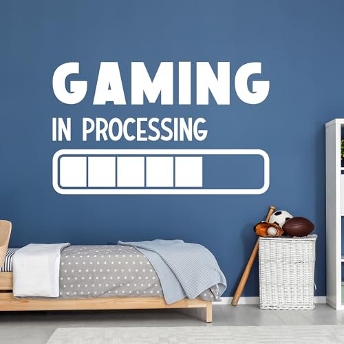 GRAZDesign Wandtattoo Gamer Gaming Kinderzimmer für Jungen - Mädchen, Wandaufkleber Jugendzimmer Gamerzimmer, lustige Sprüche - 49x30cm / weiss