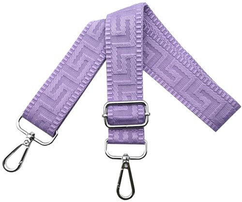 Schultergurt für Tasche Taschengurte zum Wechseln, Verstellbar Taschengurt Breit 3.8cm mit Silber Karabiner - Taschenband Schulterriemen Tragegurt für Handtaschen Damen, Rein lila, K23