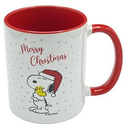 Peanuts Tasse | Snoopy Woodstock | kleine Geschenke für Frauen, Männer oder Kinder | Weihnachten | Kaffeetasse | Teetasse | 330 ml | Merry Christmas (rot/weiß, 330 ml, Weihnachten)