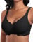 Ganado Damen Nahtloser BH Ohne Bügel Tiefem V-Ausschnitt gewellte Ränder Bequemer BH Bralette Soft BHS Bügellos Bustier Bra (Schwarz-Doppel Vorderwelle, XL)