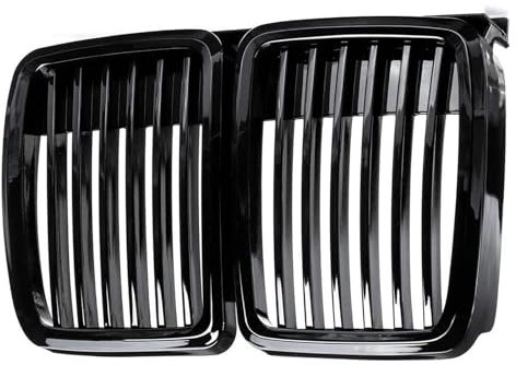UOEMCRTB Autozubehör Frontgrill Oberer Kühlergrill Für 3er E30 325i 318is 1982-1990 Schwarz Glänzend Einzellamelle