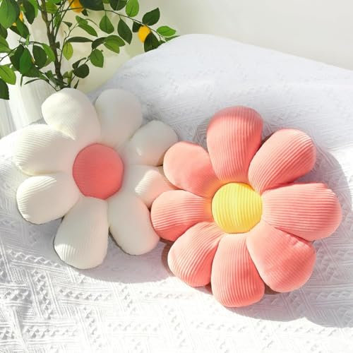 diyannuo 2 PCS Blumen Kissen, Blume geformte Wurf Kissen Nettes Stuhl Sitzkissen für Schlafzimmer und Wohnzimmer Dekor
