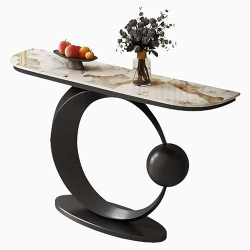 YVYKFZD Table Console étroite et longue, Table d'Entrée industrielle, Tables d'Appoint avec cadre en métal, Console d'Entrée décoratives, Consoles Meuble pour salon, chambre, hall d'entrée(Black D,100