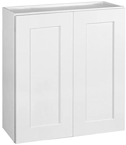 Design House Brookings Shaker Tall Wall Kitchen Cabinet, White, Wood, 27x30 Fully Assembled