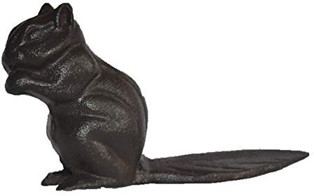 TentHome Tiere Türstopper Boden Landhaus Gusseisen Deko Türkeil Rutschfest Türpuffer Schwarz Türhalter Kinder Möbelkeile Eichhörnchen