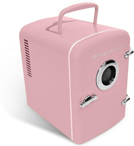 Frigidaire Retro Mini Compact Beverage Cooler, Great for Keeping Office Lunch Cool! (Built-in Bluetooth Speaker)