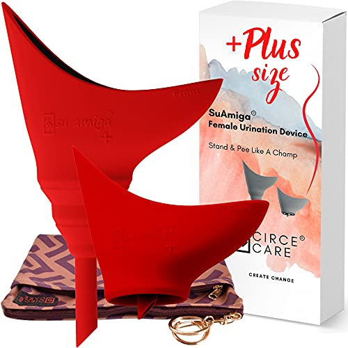 CIRCE CARE SuAmiga Faltbarer Urinella für Frauen, Stehen pinkelhilfe Trichter, Frauenurinal Unterwegs, Reise Wandern Gadgets Zubehör, Geschenke für Festival Camping, Outdoor mit wasserdichter Tasche