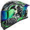 ILM Motorradhelm Integralhelm Herren Damen-Motorcycle Helmet mit 2 Visieren Pinlock-kompatiblen klaren und getönten-Street Bike Motocross Casco DOT&ECE Modell Z501, Legend Green, M