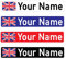 Pack of 10 UK Bike Frame Stickers (60 x 10 mm) Waterproof Personalised Flag Name Cycle Frame Stickers for Cars Packwith®
