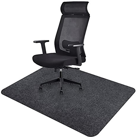 Icegrey Stuhlmatte Bodenschutzmatte Bürostuhl Rechteckig Waschbar Rutschfester Bodenschutz für Holzböden und Fliesenböden Dunkelgrau 120x90cm