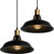 TOKIUS Lámpara Colgante Vintage, Ø27cm Lámpara de Techo Retro de Metal Industrial E27 Lámpara Araña para Comedor Cocina Restaurante, 1m Cable (Negro, 2 Piezas)
