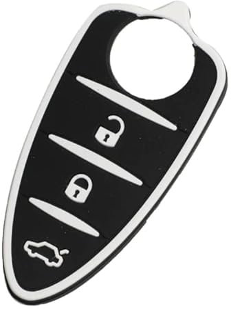 Ersatz-Silikonknöpfe für Autoschlüssel kompatibel mit Alfa Romeo Mito, Giulietta - 3-Tasten Schutz (Schwarz, 7 Farben verfügbar)