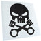 Kiwistar - Autoaufkleber - Mattschwarz - 24x19cm Kolben Skull Schädel - Heckscheibe Auto Aufkleber wetterfest für Kfz LKW Mofa Truck - Sticker außen selbstklebend Tuning Zubehör für Fenster Fahrzeug