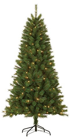 Giftsome Árbol de Navidad Artificial con iluminación, 155 cm, Ramas Plegables, árbol de Navidad con luz LED Blanca cálida, Verde