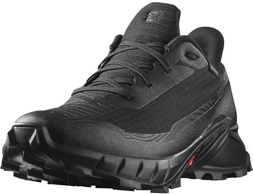 Salomon Alphacross 5 Gore-Tex wasserdichte Herren Trail-Laufschuhe, Starker Grip, Wasser- und Wetterschutz, Anhaltender Komfort, Black, 40 2/3