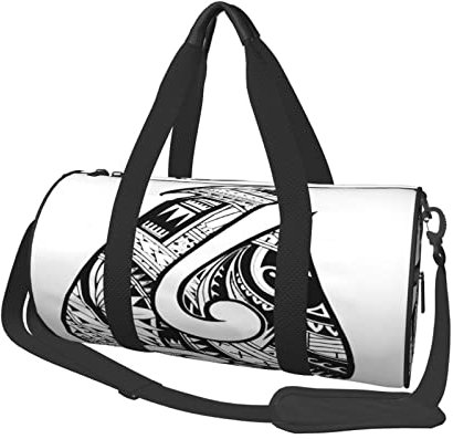 Runde Seesack-Haken-Maori-ethnische Tätowierung symbolischer Fisch-Reisetasche-Übernachtungs-Handtasche für Männer Frauen