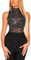 SEBOWEL Women's Sheer Mesh Sexy Long Sleeve Tops Transparent Mesh Blouse Clubwear Black M