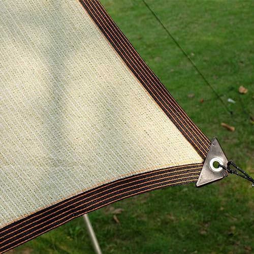 3x3m Patio Sunshade Cloth 70% Sunblock Outdoor Shade Cloth, UV Resistant Sun Screen Beige Shade Mesh Tarp Fabric with Grommets for Patio Deck Pergola Backyard Dog Kennel Camper Awning