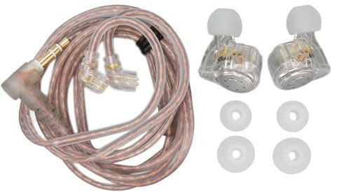 Airshi Auriculares HiFi, KZ EDX Pro Auriculares HiFi OFC Core Estándar sin Pérdidas Profesional para Puesta en Escena (Transparente)