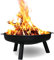 Daromigo Brasero Ø 82,5 cm, avec 2 poignées et 3 pieds amovibles, grand brasero et brasero pour terrasse, balcon, jardin et patio, pour les fêtes d'été, le chauffage du feu de camp, le camping, noir