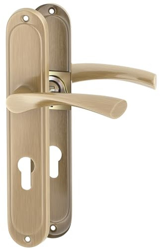 ERGO line ROMA Bronze, klassische Türbeschlag Türgriff PZ - Profilzylinder Set Langschild Drückergarnitur, Türbeschlag, Türklinke, Türdrücker