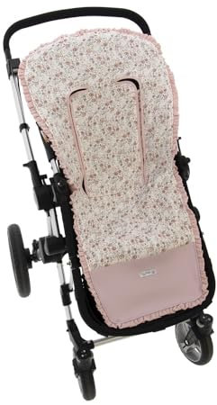 Funda de Verano para Silla Paseo Universal Rosy Fuentes- Colchoneta para Carrito Bebé- Transpirable-Compatible con Bugaboo, Jane, Concord, Baby Jogger, Bebecar…-Rosa Palo